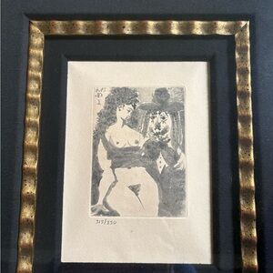 Pablo Picasso  Black and Gold Framed Art Print w/certificate papers & appraisal